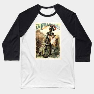 La Francaise French Cycles Knight on Bicycle Vintage Advertisement Baseball T-Shirt